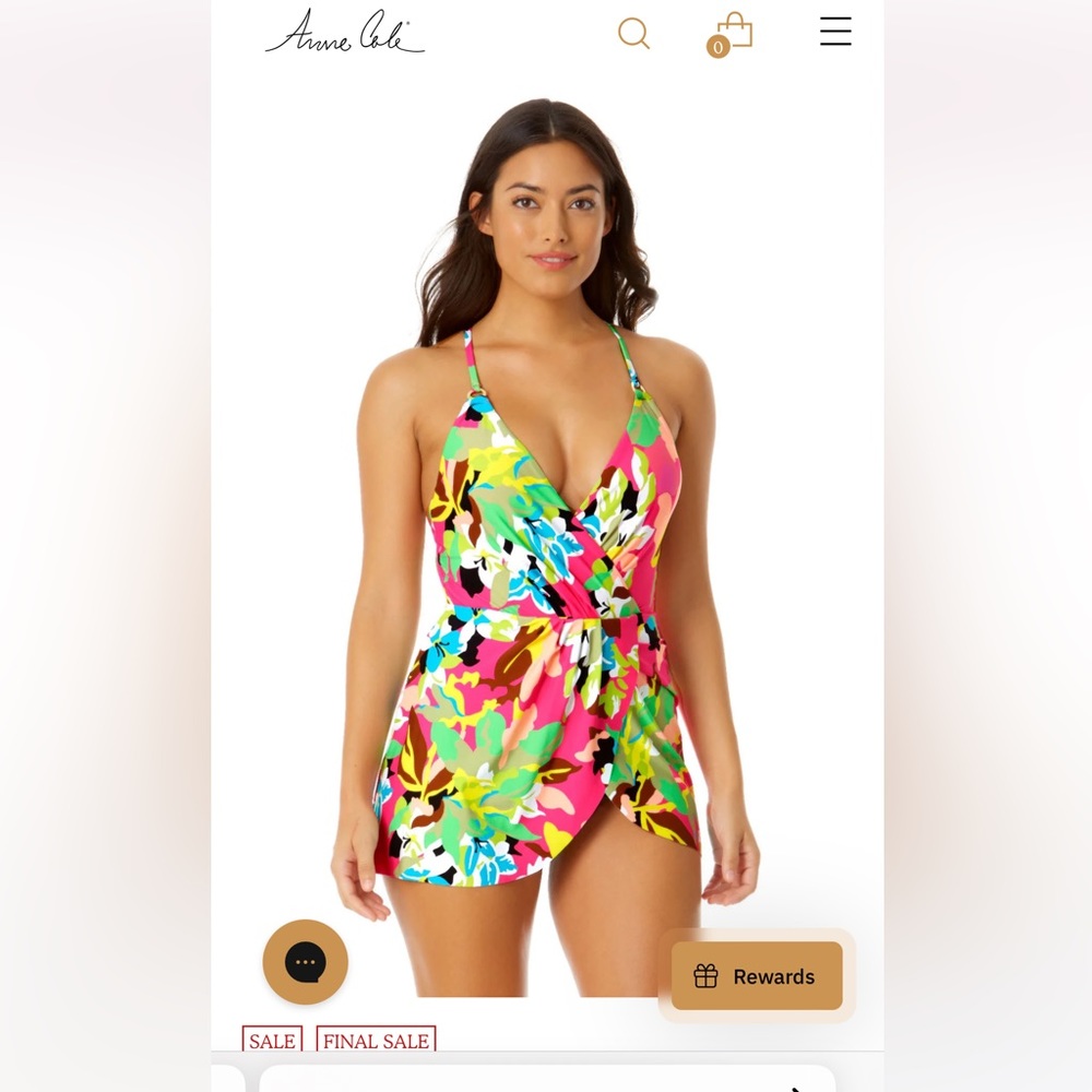 Anne Cole Swim Dress With Skirted Bottom -Size 12 - (Print) Lashmir Paisley NWT